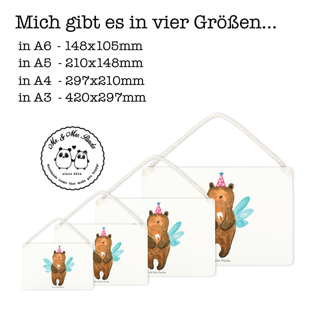 Deko Schild Zahnfee Bär Zahnfee, Fee, Milchzahn, Erster Zahn Schild, Türschild, Holzschild, Wandschild, Wanddeko  Bär, Teddy, Teddybär