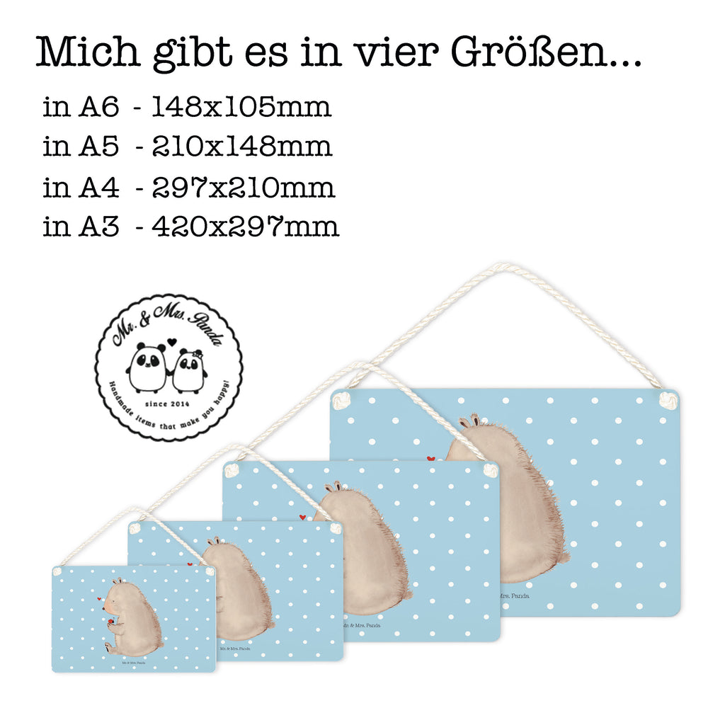 Deko Schild Bär mit Marienkäfer Bär, Marienkäfer, Liebe, Freiheit, Motivation, Das Leben ist schön Schild, Türschild, Holzschild, Wandschild, Wanddeko  Bär, Teddy, Teddybär