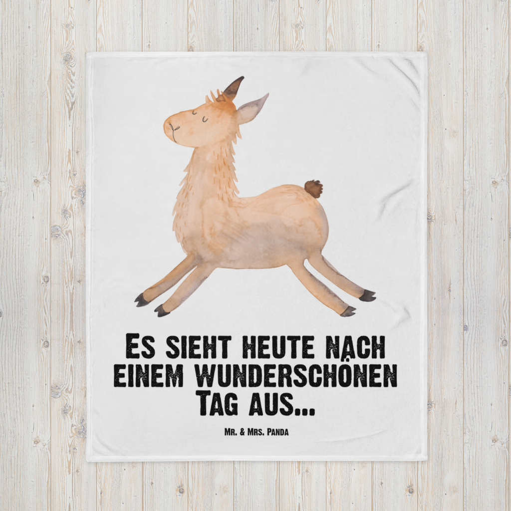 Babydecke Lama springend Lama, Lamas, Lieblingstag, Happy day, fröhlich, Glück, Freundin, Liebeskummer, Neustart, guten Morgen, Start, Prüfung, Abitur, Babydecke, Babygeschenk, Geschenk Geburt, Babyecke Kuscheldecke, Krabbeldecke  Lama, Alpaka