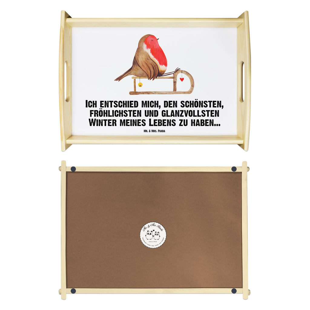 Serviertablett Rotkehlchen Schlitten Weihnachten, Schlitten, Vogel Tablett, Holztablett, Küchentablett, Dekotablett, Frühstückstablett  Winter, Weihnachten, Weihnachtsdeko, Nikolaus, Advent, Heiligabend, Wintermotiv
