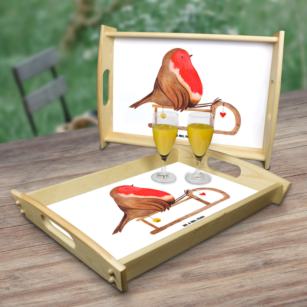 Serviertablett Rotkehlchen Schlitten Weihnachten, Schlitten, Vogel Tablett, Holztablett, Küchentablett, Dekotablett, Frühstückstablett  Winter, Weihnachten, Weihnachtsdeko, Nikolaus, Advent, Heiligabend, Wintermotiv