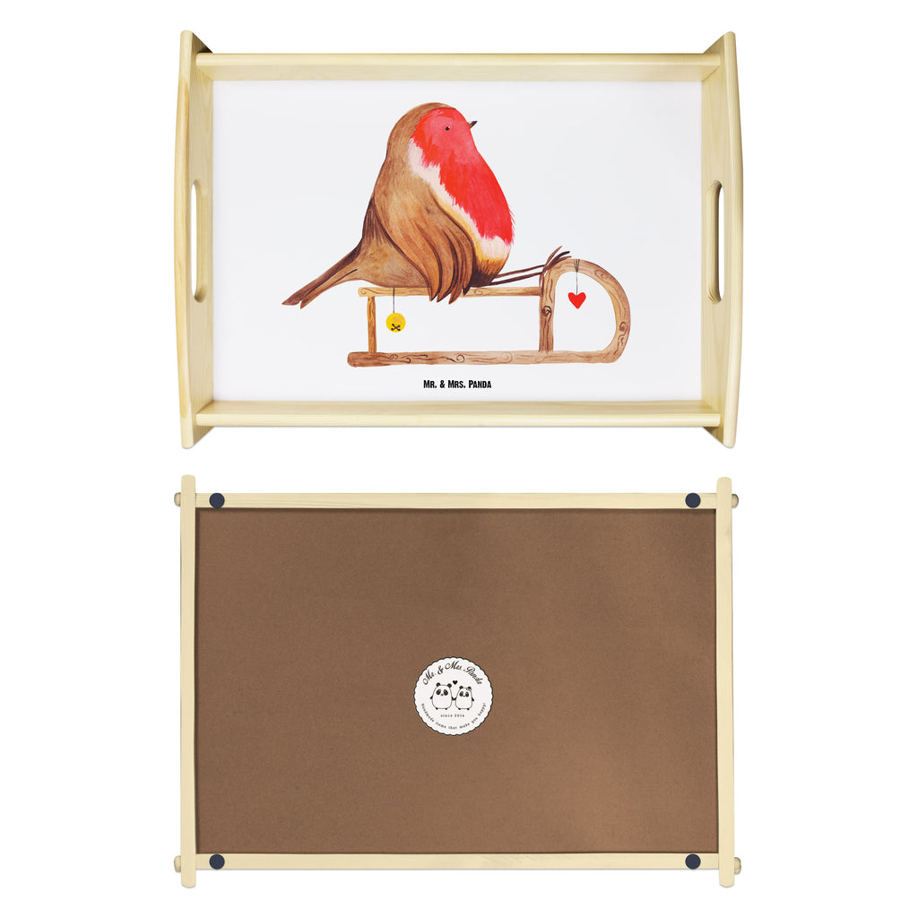 Serviertablett Rotkehlchen Schlitten Weihnachten, Schlitten, Vogel Tablett, Holztablett, Küchentablett, Dekotablett, Frühstückstablett  Winter, Weihnachten, Weihnachtsdeko, Nikolaus, Advent, Heiligabend, Wintermotiv