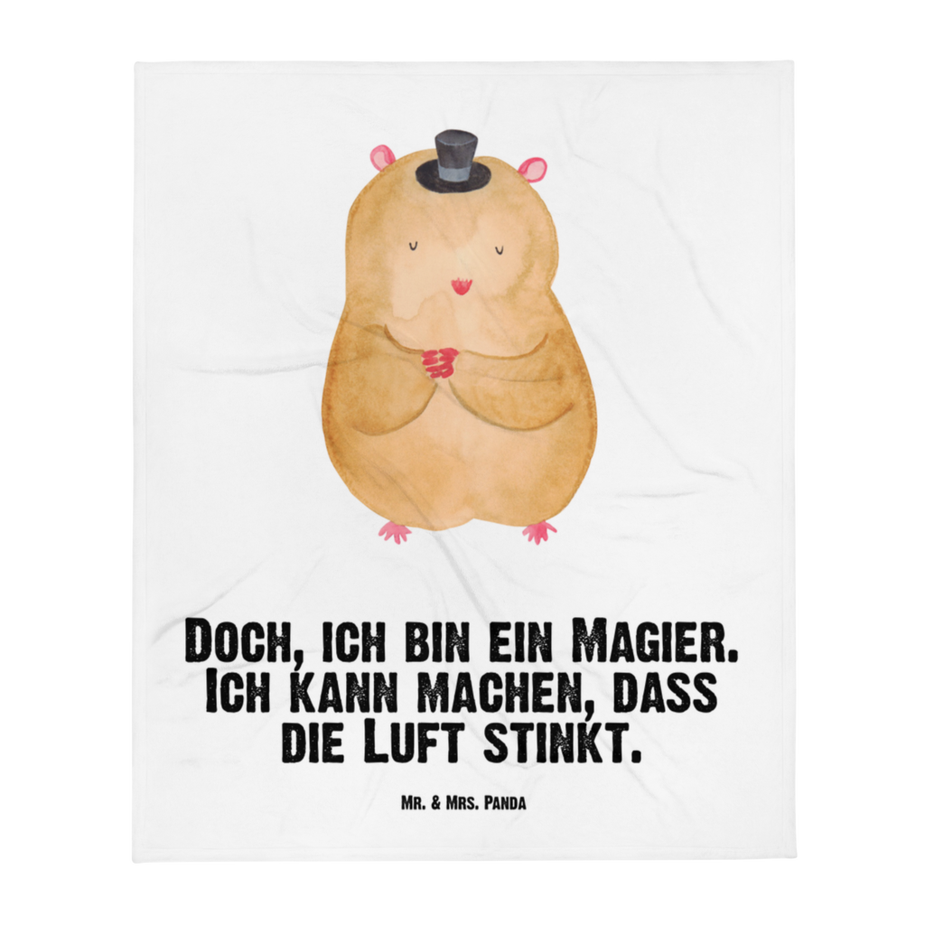 Babydecke Hamster mit Hut Hamster, Hut, Magier, Zylinder, Zwerghamster, Zauberer, Houdini	 Babydecke, Babygeschenk, Geschenk Geburt, Babyecke Kuscheldecke, Krabbeldecke  süße Tiermotive, gute Laune, lustige Sprüche, Tiere