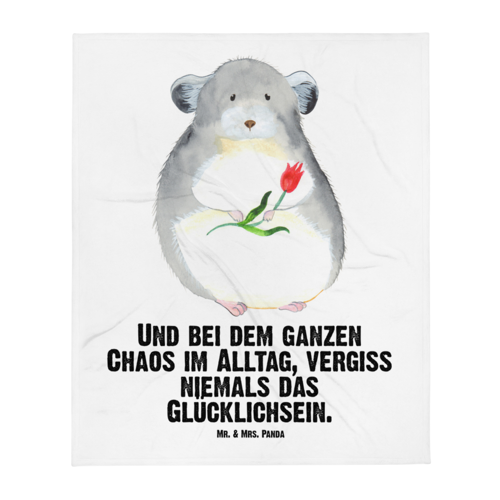 Babydecke Chinchilla mit Blume Chinchilla, Chinchillas, Liebeskummer, Kummer, Depressionen, traurig sein, Chaos, Glücklichsein, Büro, Büroalltag Babydecke, Babygeschenk, Geschenk Geburt, Babyecke Kuscheldecke, Krabbeldecke  süße Tiermotive, gute Laune, lustige Sprüche, Tiere
