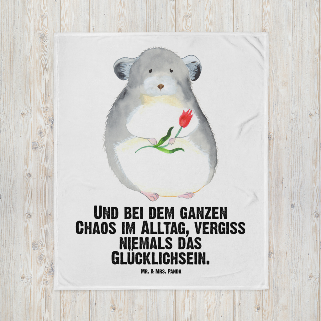 Babydecke Chinchilla mit Blume Chinchilla, Chinchillas, Liebeskummer, Kummer, Depressionen, traurig sein, Chaos, Glücklichsein, Büro, Büroalltag Babydecke, Babygeschenk, Geschenk Geburt, Babyecke Kuscheldecke, Krabbeldecke  süße Tiermotive, gute Laune, lustige Sprüche, Tiere