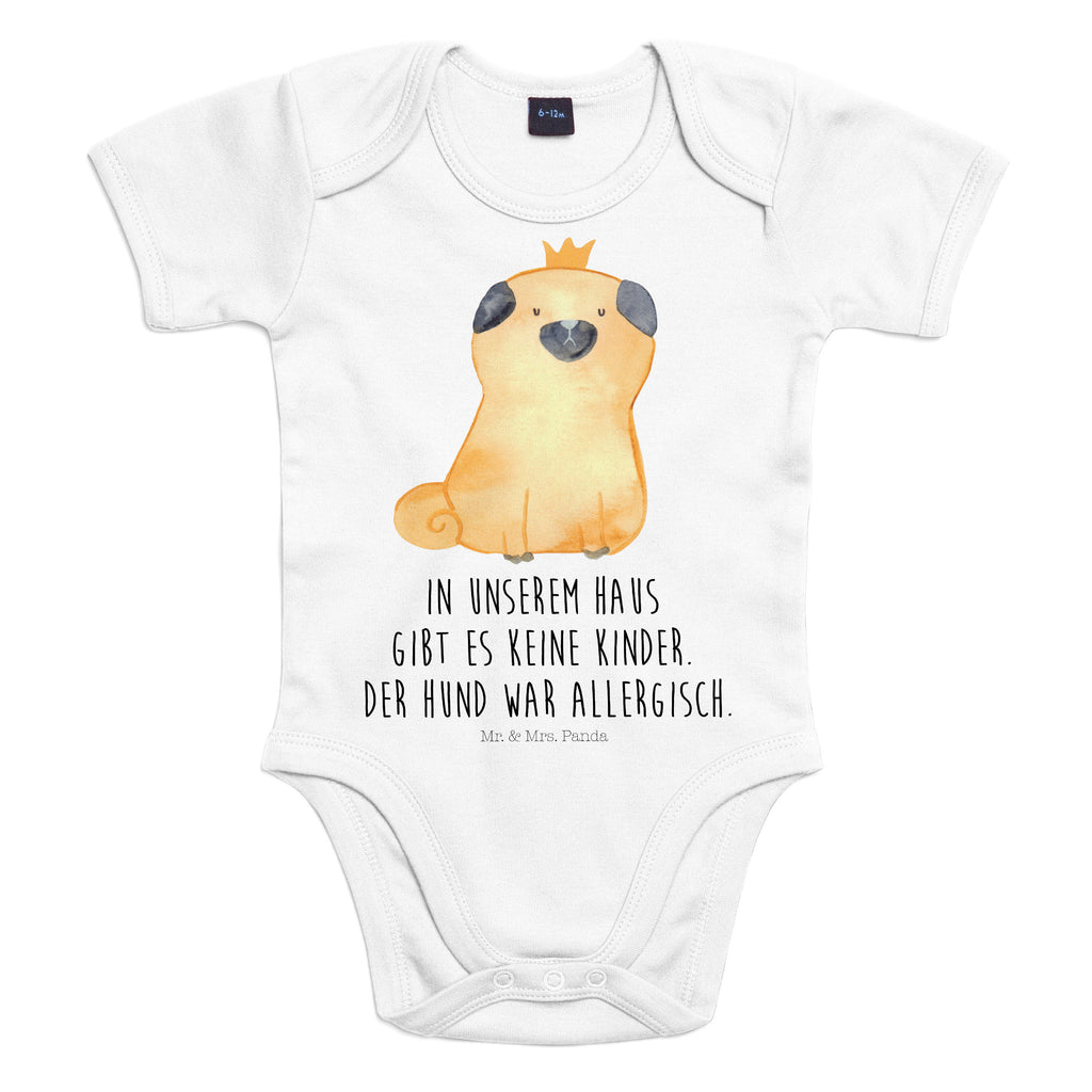 Organic Baby Body Mops Krone Babykleidung, Babystrampler, Strampler, Wickelbody, Baby Erstausstattung, Junge, Mädchen, Hund, Hundemotiv, Haustier, Hunderasse, Tierliebhaber, Hundebesitzer, Sprüche, Mops, allergisch, kinderlos, Hausregel, Hundebesitzer. Spruch, lustig