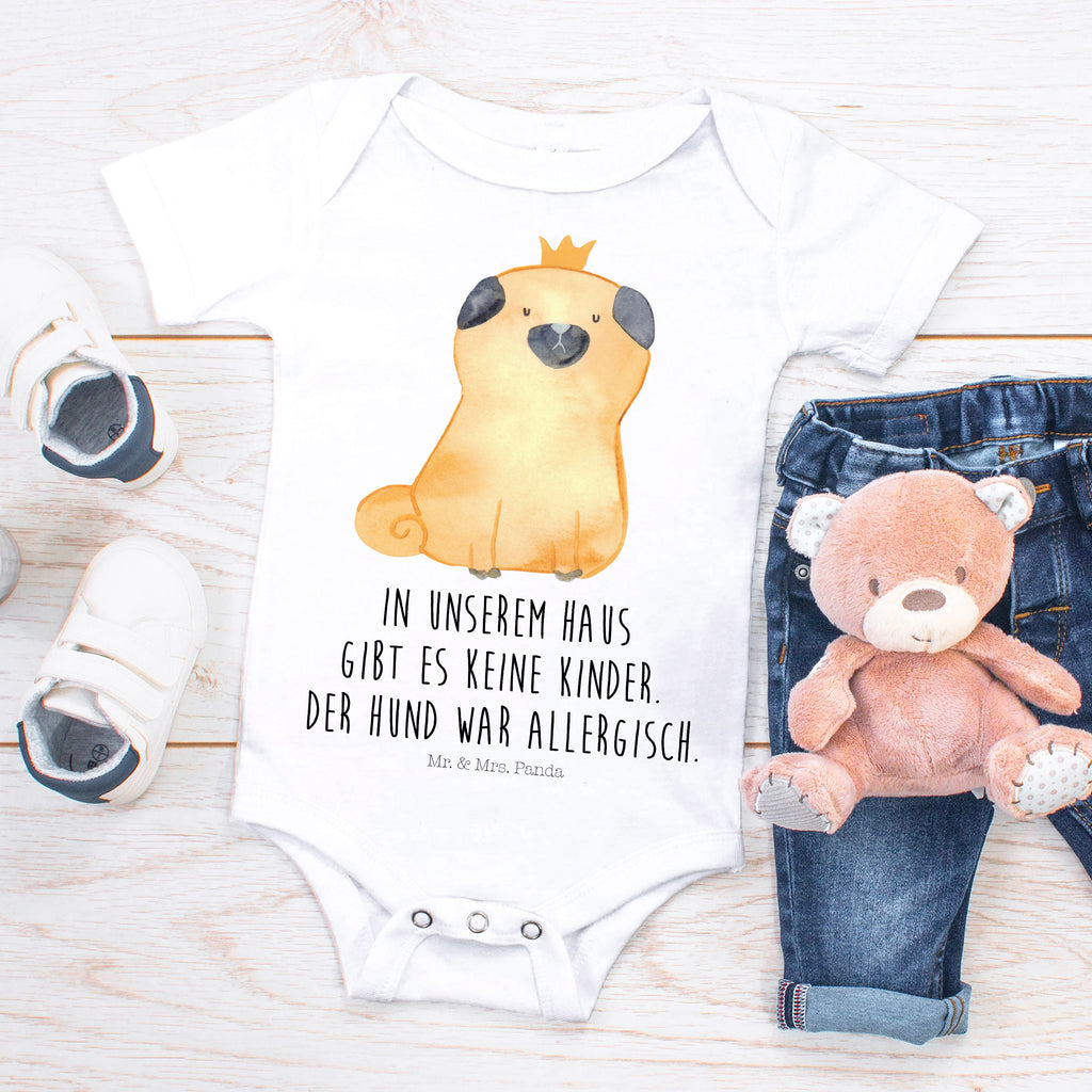 Organic Baby Body Mops Krone Babykleidung, Babystrampler, Strampler, Wickelbody, Baby Erstausstattung, Junge, Mädchen, Hund, Hundemotiv, Haustier, Hunderasse, Tierliebhaber, Hundebesitzer, Sprüche, Mops, allergisch, kinderlos, Hausregel, Hundebesitzer. Spruch, lustig