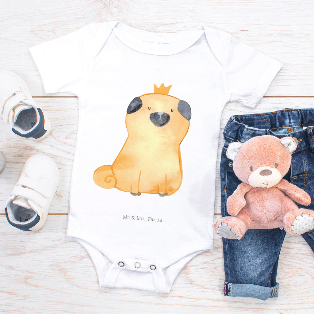 Organic Baby Body Mops Krone Babykleidung, Babystrampler, Strampler, Wickelbody, Baby Erstausstattung, Junge, Mädchen, Hund, Hundemotiv, Haustier, Hunderasse, Tierliebhaber, Hundebesitzer, Sprüche, Mops, allergisch, kinderlos, Hausregel, Hundebesitzer. Spruch, lustig