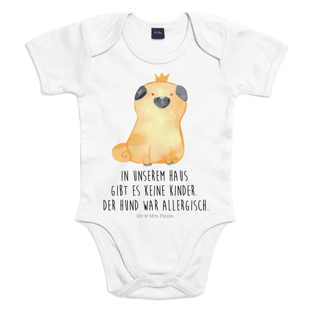 Organic Baby Body Mops Krone Babykleidung, Babystrampler, Strampler, Wickelbody, Baby Erstausstattung, Junge, Mädchen, Hund, Hundemotiv, Haustier, Hunderasse, Tierliebhaber, Hundebesitzer, Sprüche, Mops, allergisch, kinderlos, Hausregel, Hundebesitzer. Spruch, lustig