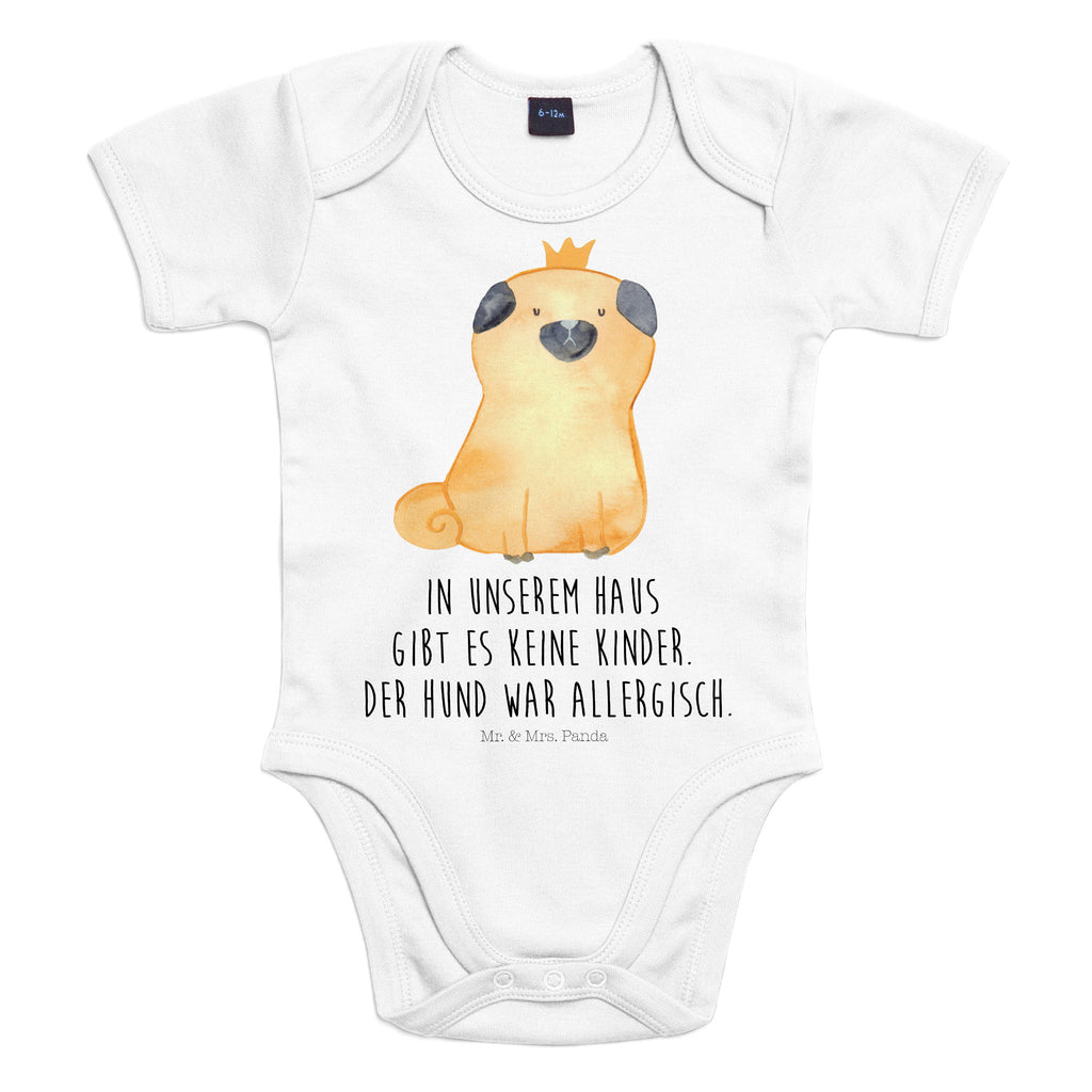 Organic Baby Body Mops Krone Babykleidung, Babystrampler, Strampler, Wickelbody, Baby Erstausstattung, Junge, Mädchen, Hund, Hundemotiv, Haustier, Hunderasse, Tierliebhaber, Hundebesitzer, Sprüche, Mops, allergisch, kinderlos, Hausregel, Hundebesitzer. Spruch, lustig