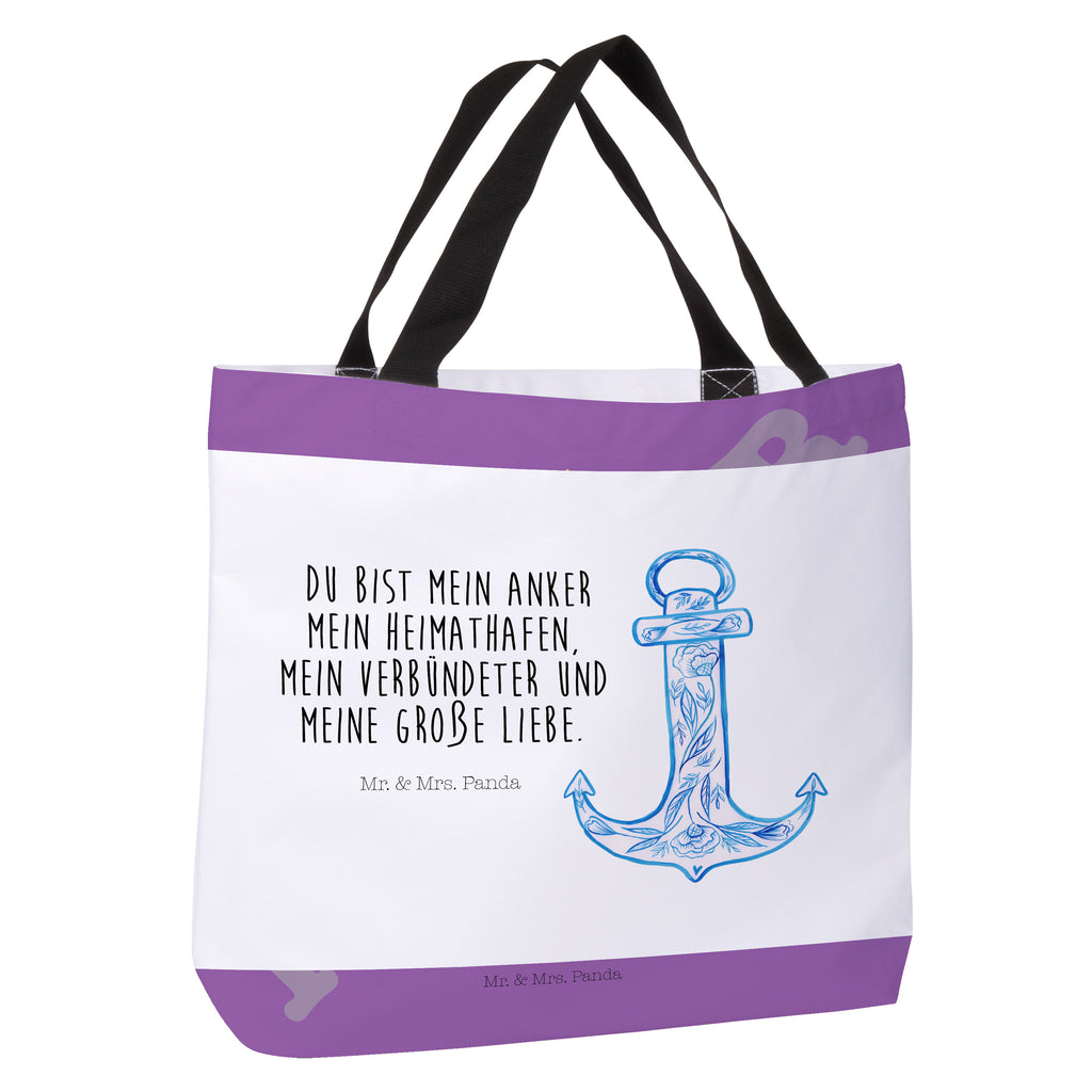 Shopper Anker Blau  Beutel, Einkaufstasche, Tasche, Strandtasche, Einkaufsbeutel  süße Tiermotive, gute Laune, lustige Sprüche, Tiere