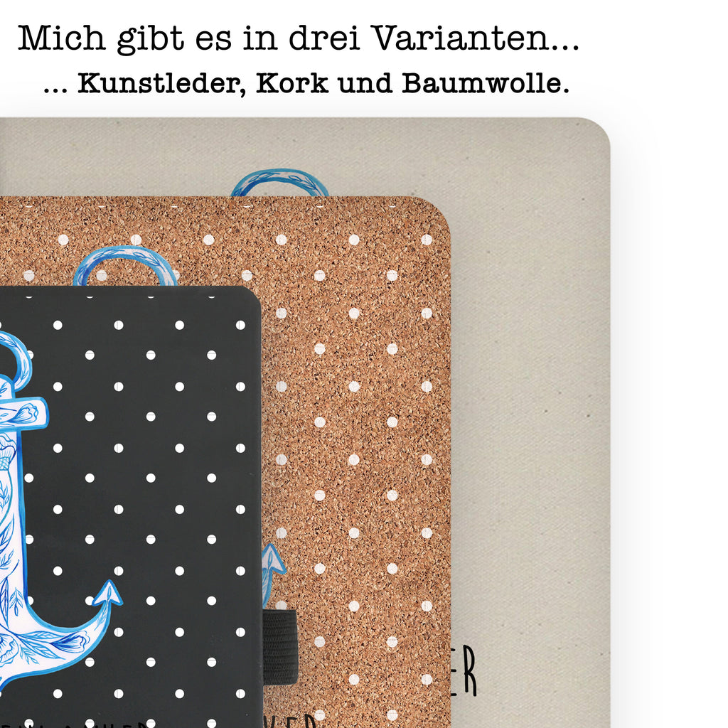 Baumwoll Notizbuch Anker Blau