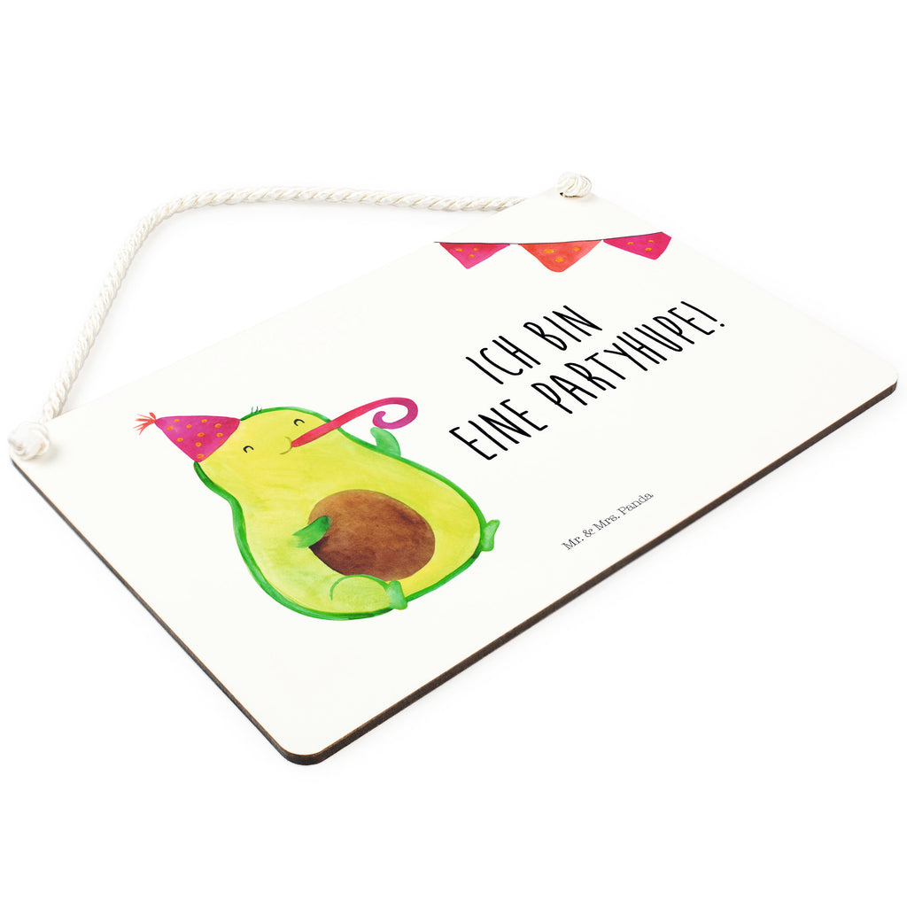 Dekoschild Avocado Partyhupe Avocado, Party, Feierlichkeit, Feier, Fete, Geburtstag, Gute Laune, Tröte,  Schild, Türschild, Holzschild, Wandschild, Wanddeko  Avocado, Veggie, Vegan, Gesund