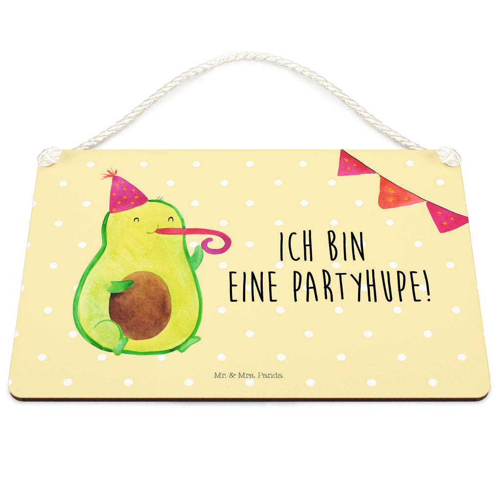 Dekoschild Avocado Partyhupe Avocado, Party, Feierlichkeit, Feier, Fete, Geburtstag, Gute Laune, Tröte,  Schild, Türschild, Holzschild, Wandschild, Wanddeko  Avocado, Veggie, Vegan, Gesund