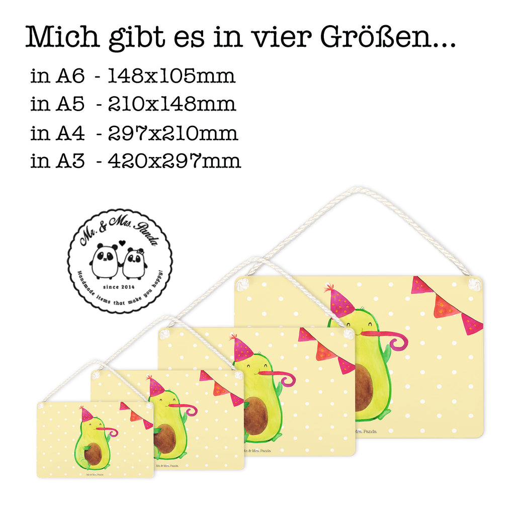 Dekoschild Avocado Partyhupe Avocado, Party, Feierlichkeit, Feier, Fete, Geburtstag, Gute Laune, Tröte,  Schild, Türschild, Holzschild, Wandschild, Wanddeko  Avocado, Veggie, Vegan, Gesund