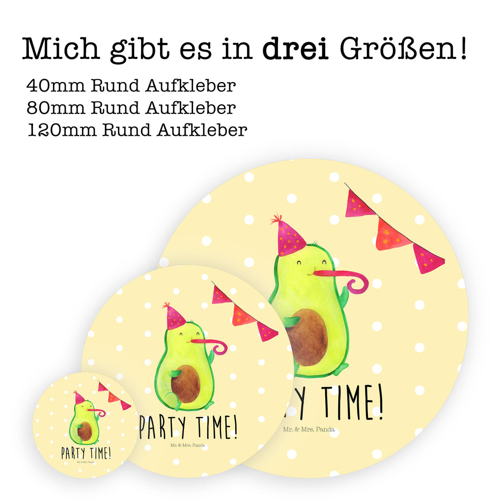 Rund Aufkleber Avocado Party Time