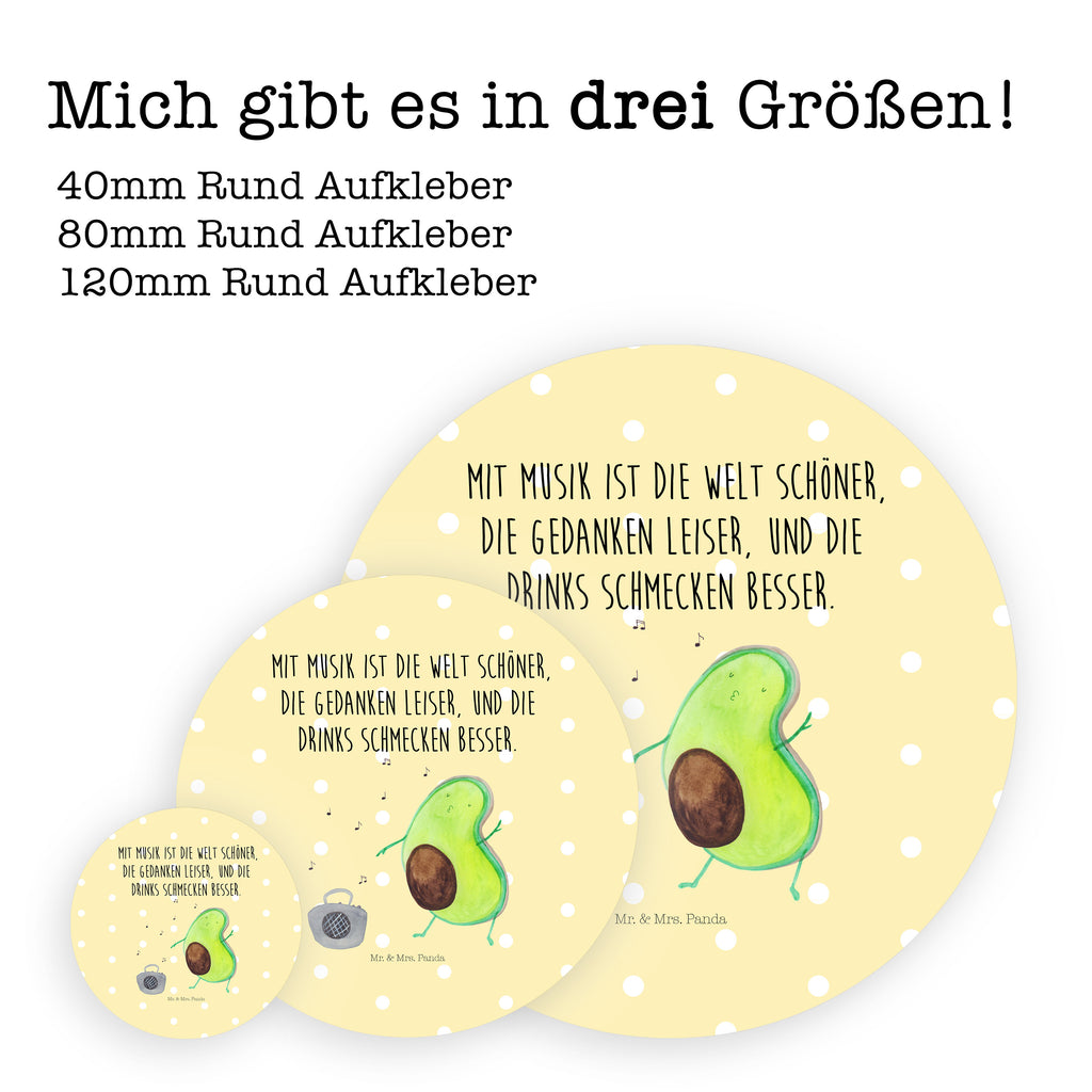 Rund Aufkleber Avocado tanzt
