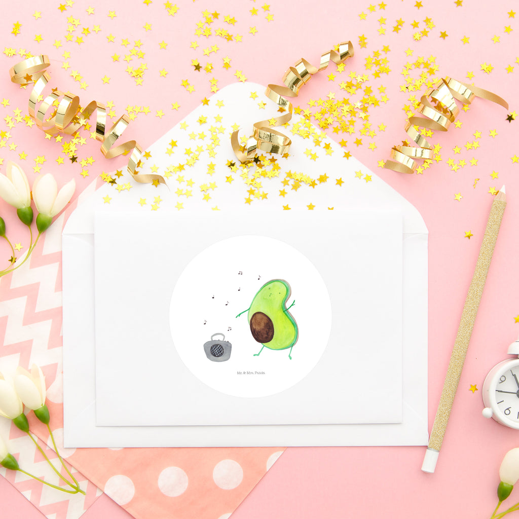 Rund Aufkleber Avocado tanzt