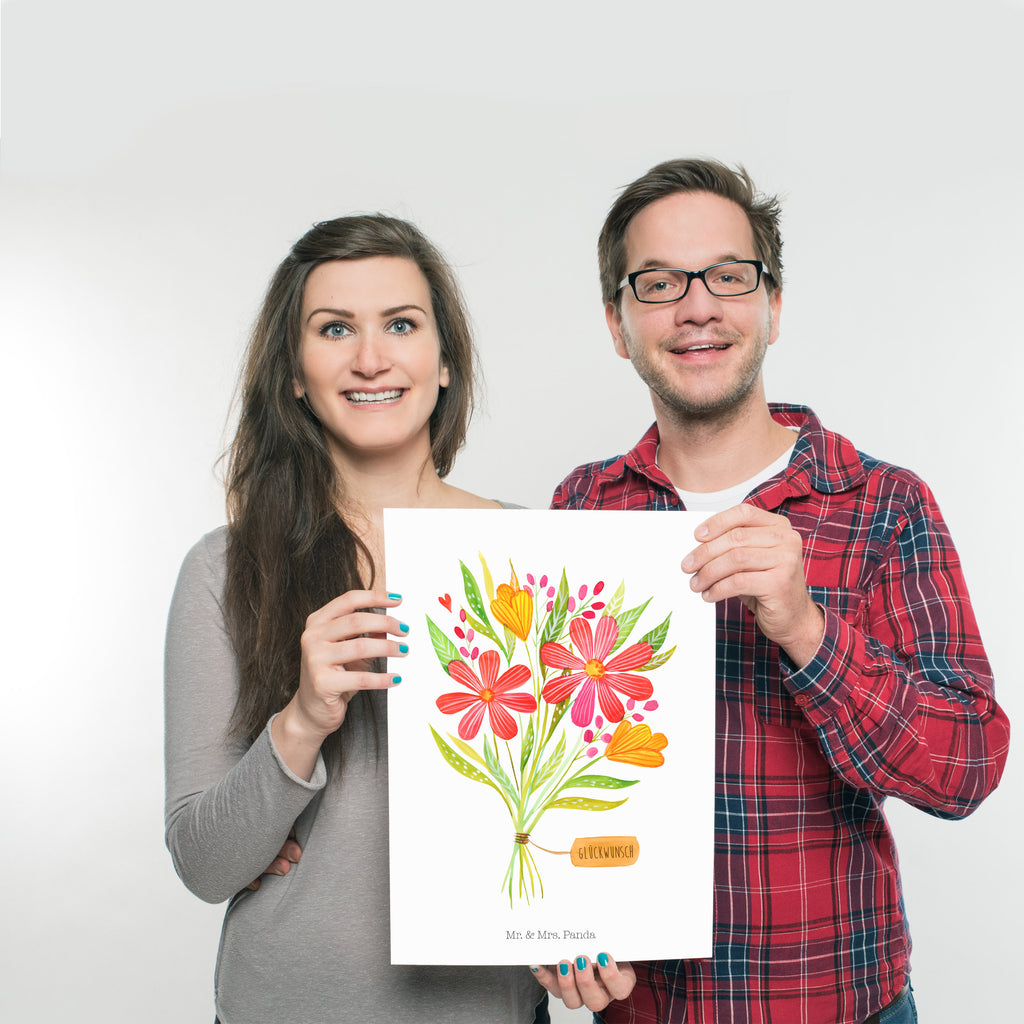 Poster Blumenstrauß Blumenstrauß, Blumen, Danke, Dankeschön, Vielen Dank, Blumenpräsent, Blumengeschenk, Dankesagung, Dankbarkeit, Dankspruch Poster, Wandposter, Bild, Wanddeko, Küchenposter, Kinderposter, Wanddeko Bild, Raumdekoration, Wanddekoration, Handgemaltes Poster, Mr. & Mrs. Panda Poster, Designposter, Kunstdruck, Posterdruck  Blumen Deko, Frühlings Deko, Sommer Deko, Dekoration, positive Botschaft, Naturliebhaber, Outdoor, Natur, Abenteuer