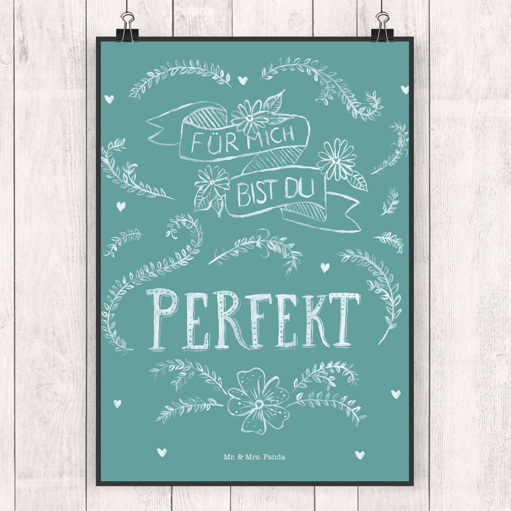 Poster Für mich bist du perfekt Partner Geschenk, Freundin Geschenk, Freund Geschenk, Liebe spruch, Geschenk Jahrestag, Traumfrau, Traummann, Hochzeitstag Poster, Wandposter, Bild, Wanddeko, Küchenposter, Kinderposter, Wanddeko Bild, Raumdekoration, Wanddekoration, Handgemaltes Poster, Mr. & Mrs. Panda Poster, Designposter, Kunstdruck, Posterdruck  Blumen Deko, Frühlings Deko, Sommer Deko, Dekoration, positive Botschaft, Naturliebhaber, Outdoor, Natur, Abenteuer