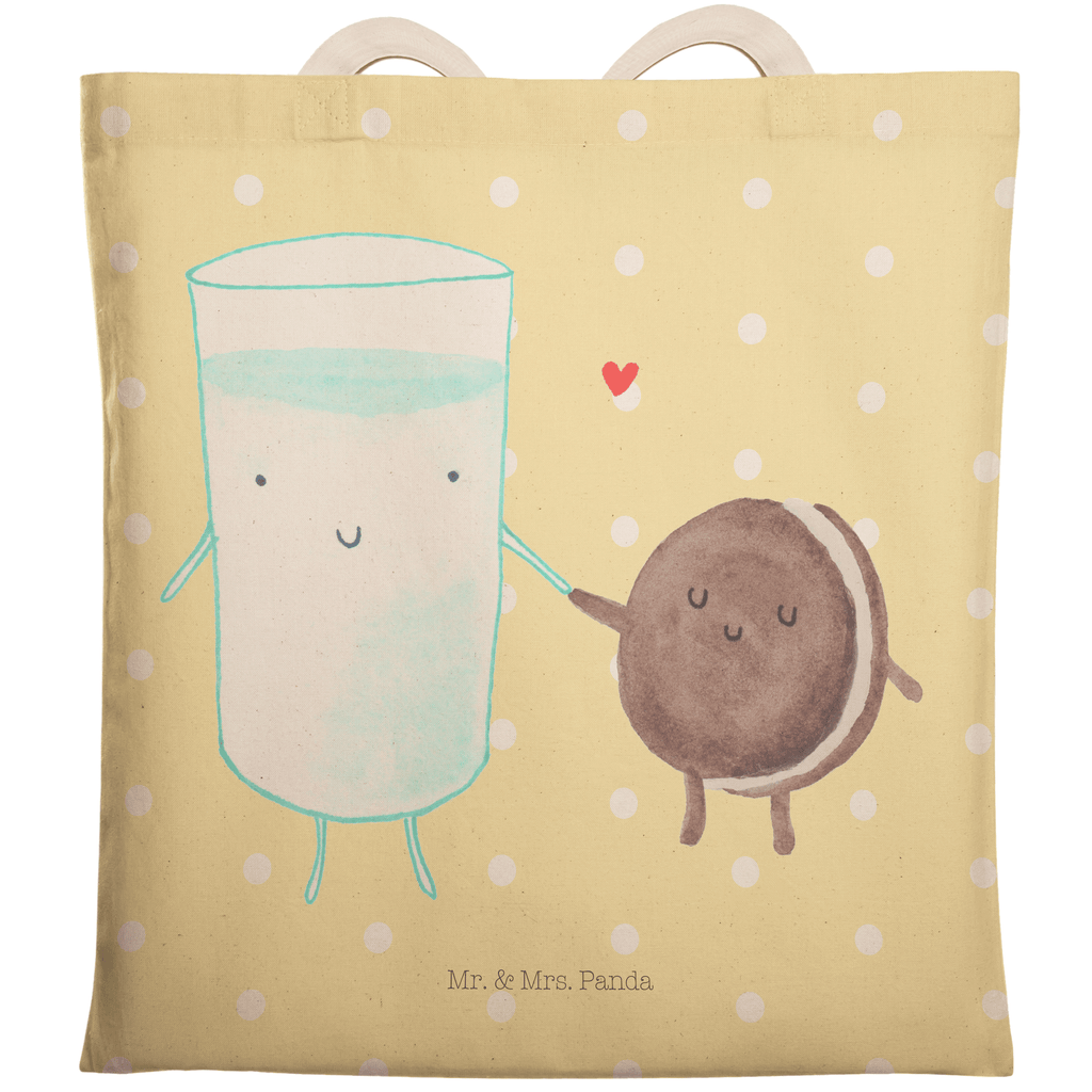 Einkaufstasche Milch & Keks Tragetasche, Tasche, Beutel, Stofftasche, Baumwolltasche, Umhängetasche, Shopper, Tiermotive, Gute Laune, lustige Sprüche, Tiere, Milk, Cookie, Milch, Keks, Kekse, Kaffee, Einladung Frühstück, Motiv süß, romantisch, perfektes Paar