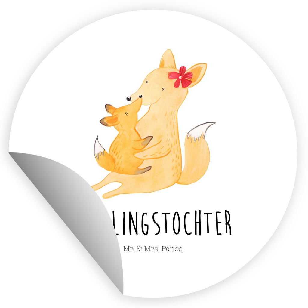 Rund Aufkleber Fuchs Mama & Kind