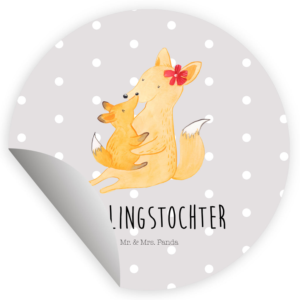 Rund Aufkleber Fuchs Mama & Kind