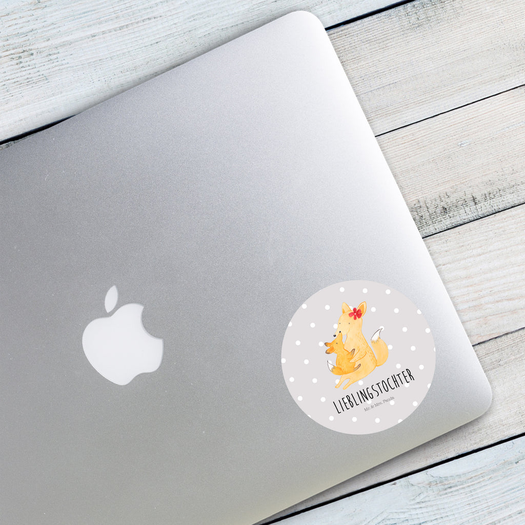 Rund Aufkleber Fuchs Mama & Kind
