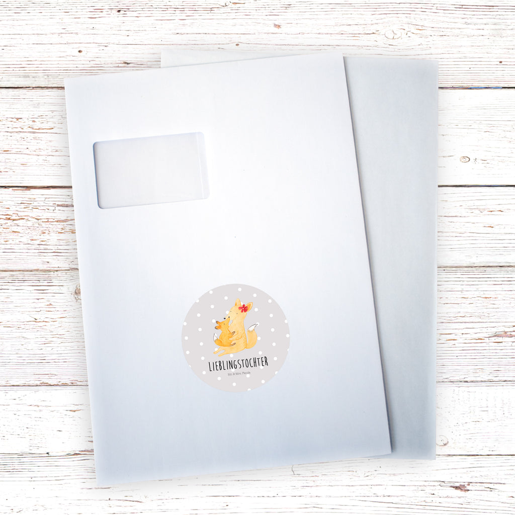 Rund Aufkleber Fuchs Mama & Kind