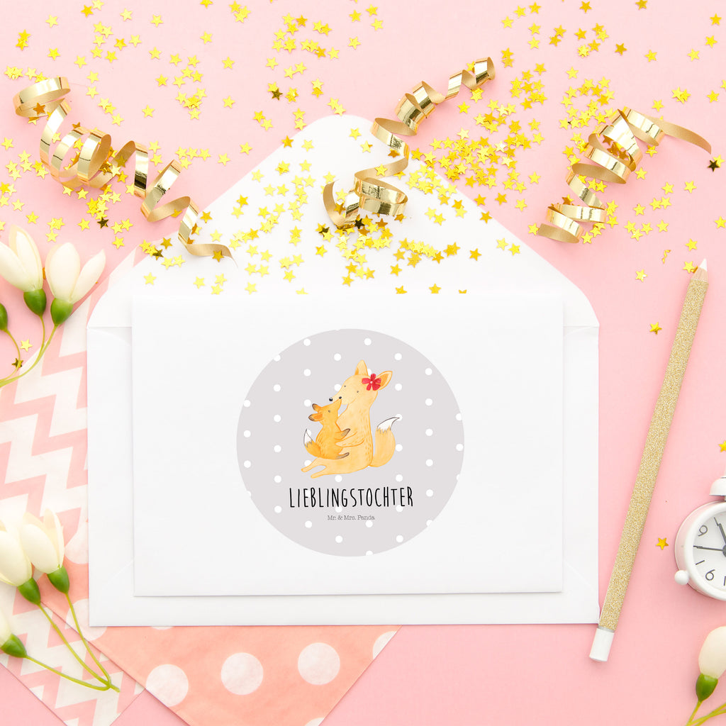 Rund Aufkleber Fuchs Mama & Kind