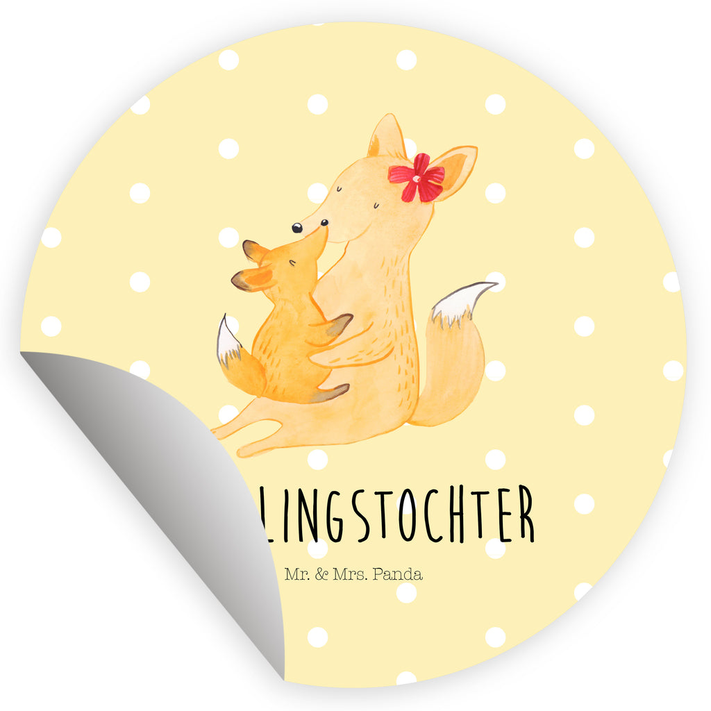 Rund Aufkleber Fuchs Mama & Kind