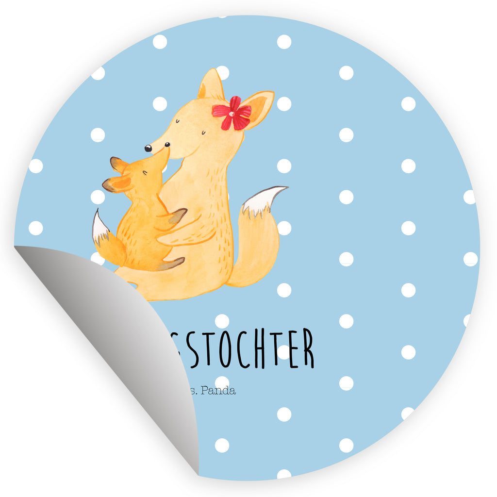 Rund Aufkleber Fuchs Mama & Kind