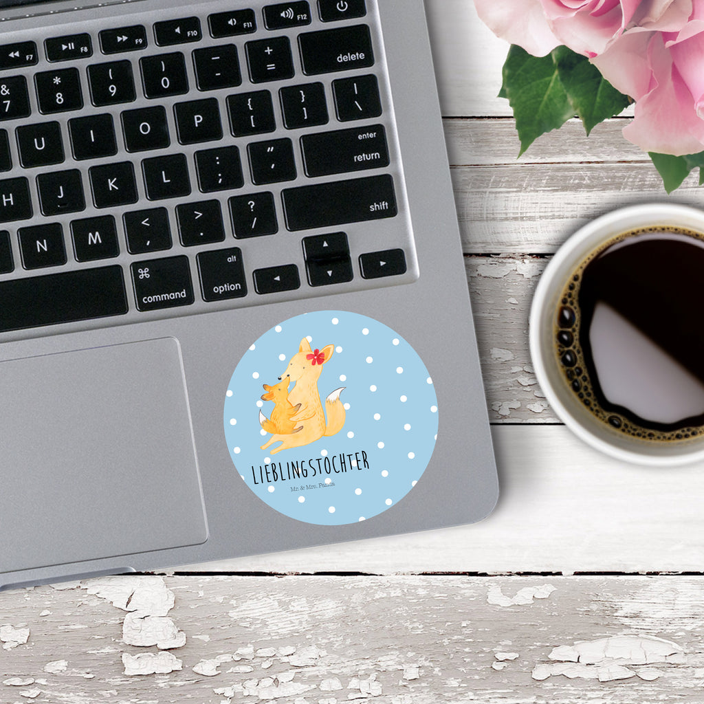 Rund Aufkleber Fuchs Mama & Kind