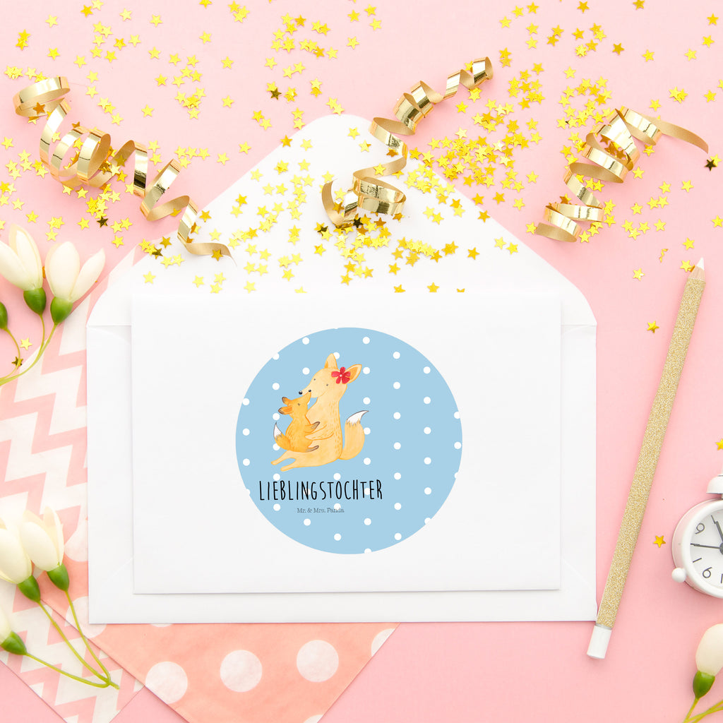 Rund Aufkleber Fuchs Mama & Kind