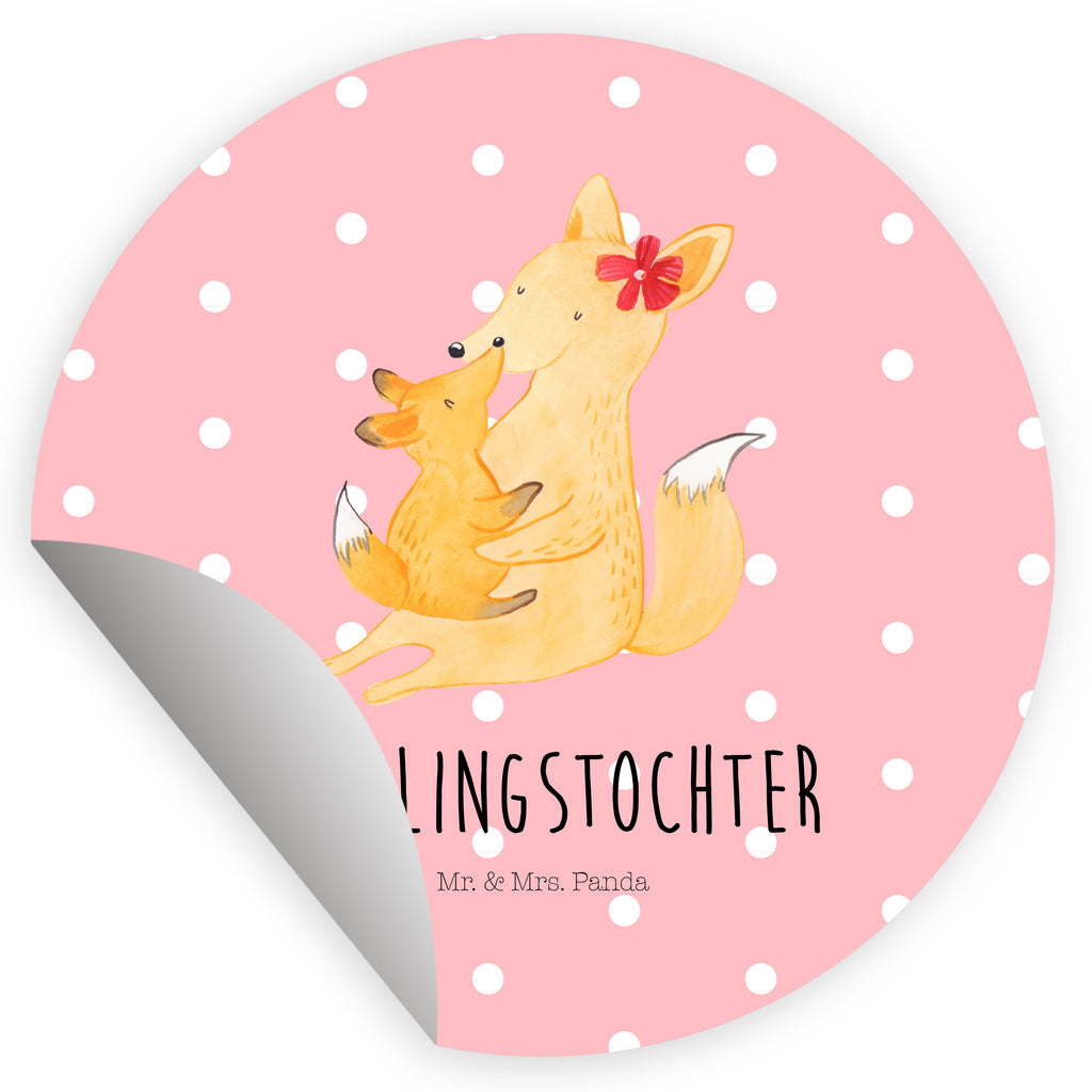 Rund Aufkleber Fuchs Mama & Kind
