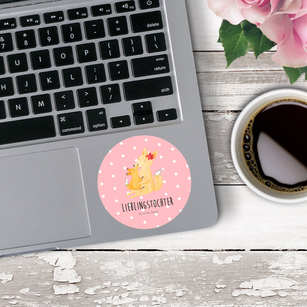 Rund Aufkleber Fuchs Mama & Kind