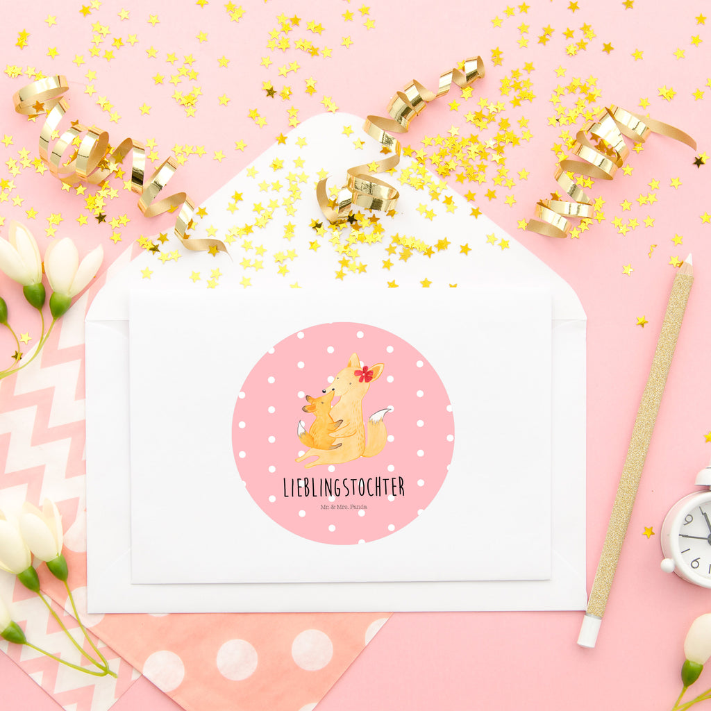 Rund Aufkleber Fuchs Mama & Kind