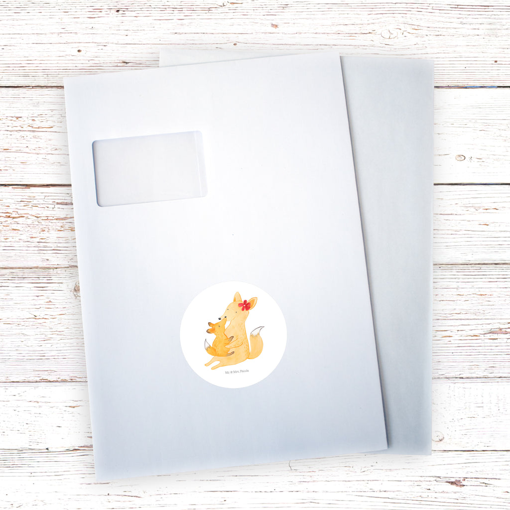 Rund Aufkleber Fuchs Mama & Kind