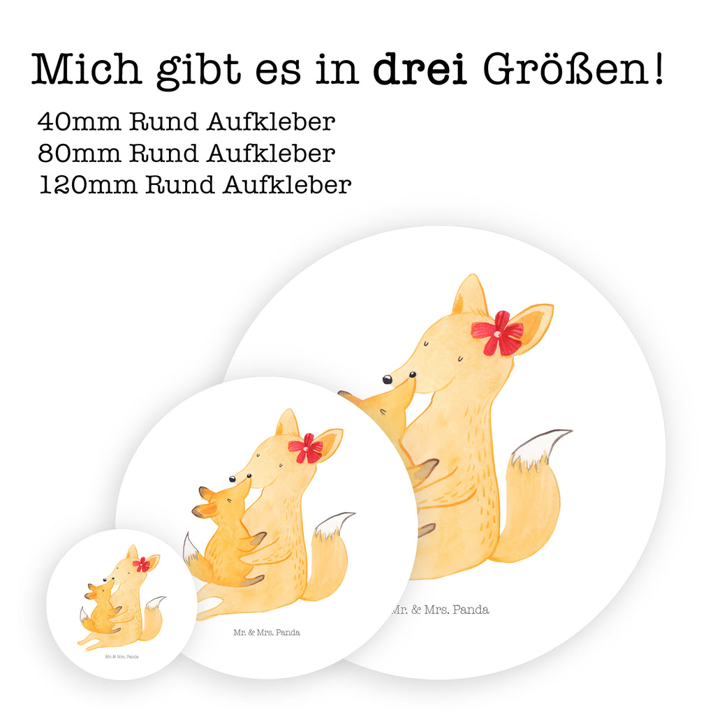 Rund Aufkleber Fuchs Mama & Kind