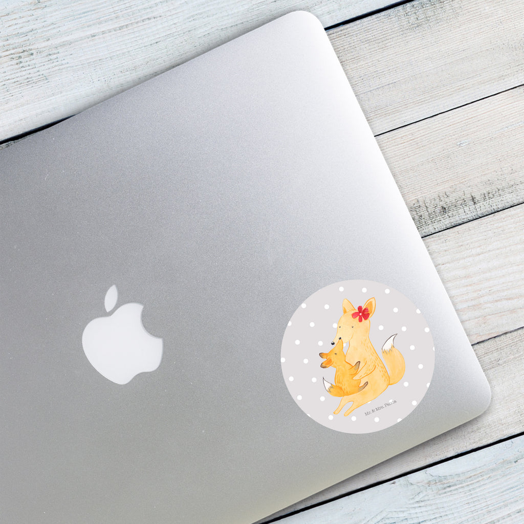 Rund Aufkleber Fuchs Mama & Kind