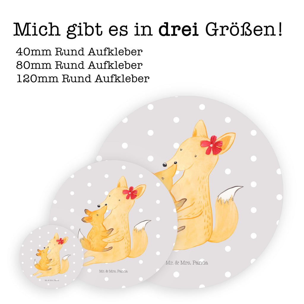 Rund Aufkleber Fuchs Mama & Kind