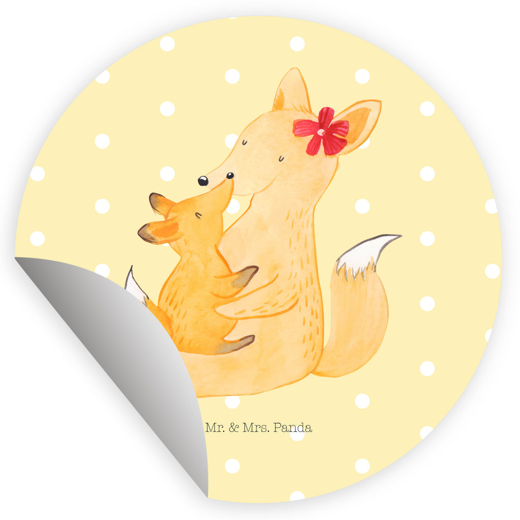 Rund Aufkleber Fuchs Mama & Kind