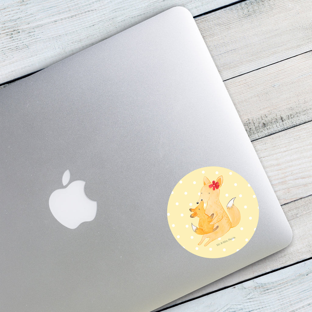 Rund Aufkleber Fuchs Mama & Kind