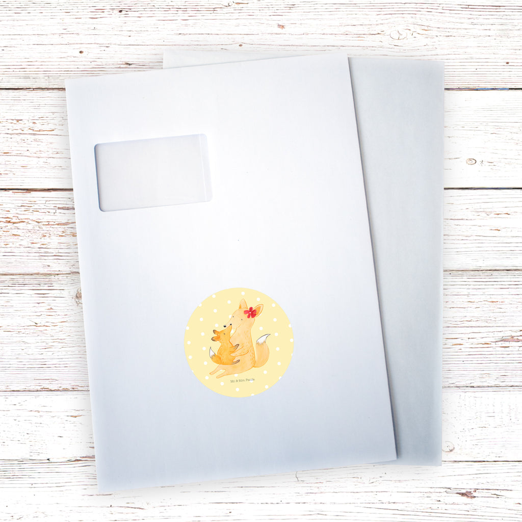 Rund Aufkleber Fuchs Mama & Kind