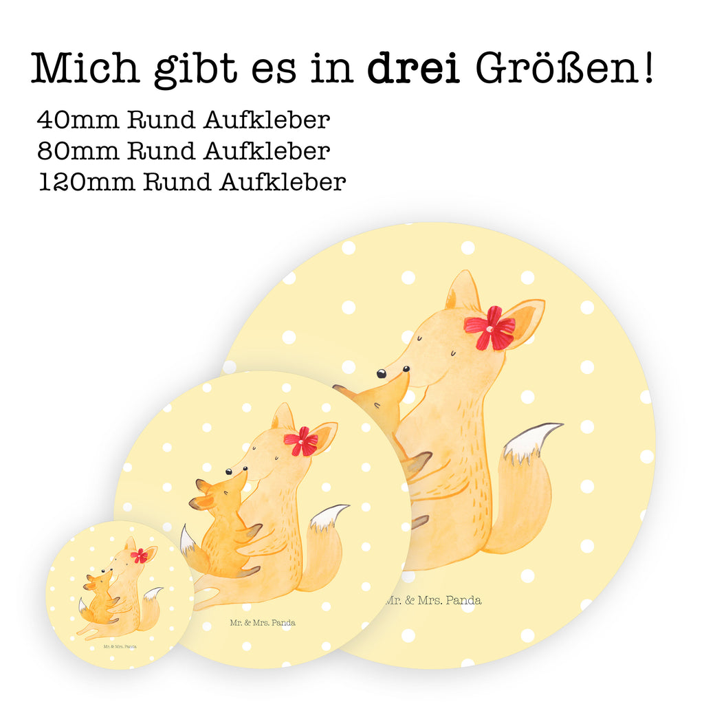 Rund Aufkleber Fuchs Mama & Kind