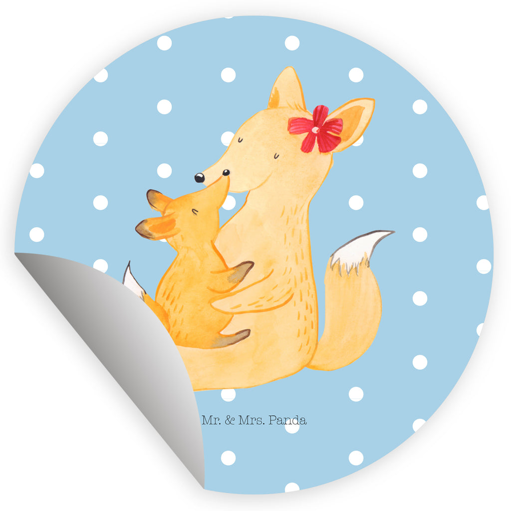 Rund Aufkleber Fuchs Mama & Kind