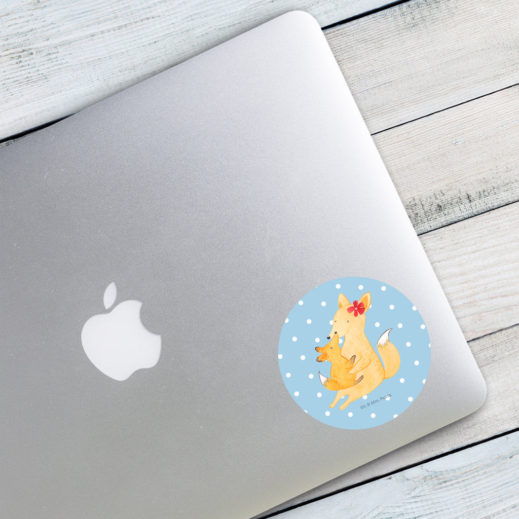 Rund Aufkleber Fuchs Mama & Kind
