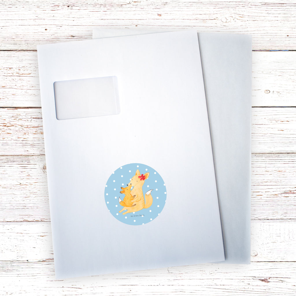 Rund Aufkleber Fuchs Mama & Kind