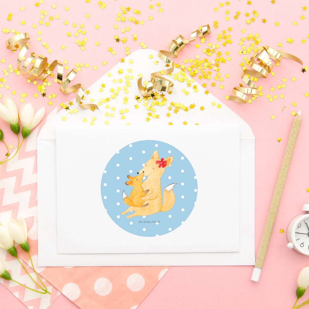 Rund Aufkleber Fuchs Mama & Kind