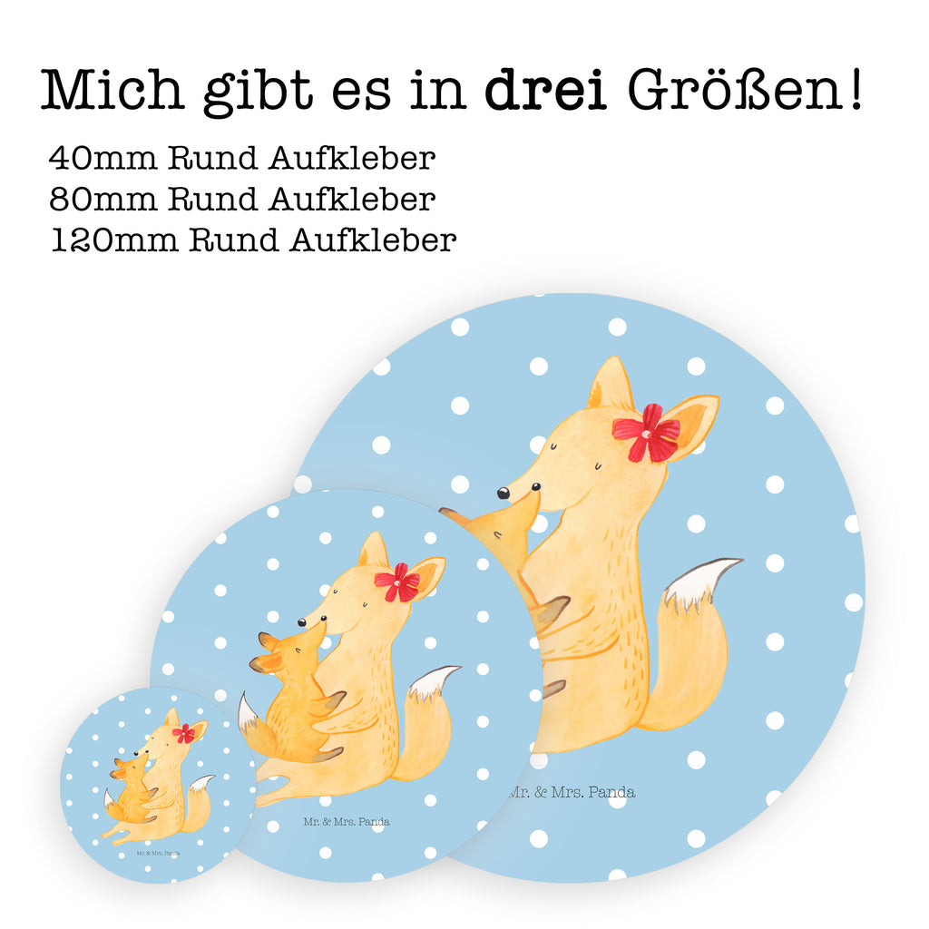 Rund Aufkleber Fuchs Mama & Kind
